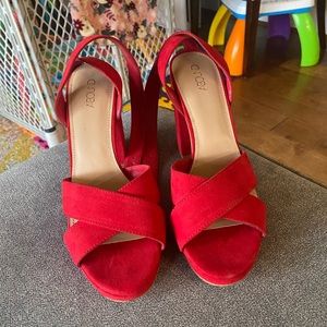 Abound Suede Red Heels